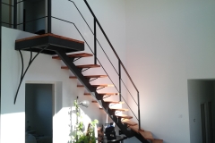 escalier palier bois