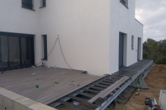 Terrasse composite ossature métallique